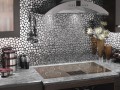 wall backsplash of kitchen in pebble mirror