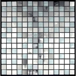 Mosaic and tiles in stainless steel and glass 1 m2 multi stainless steel regular