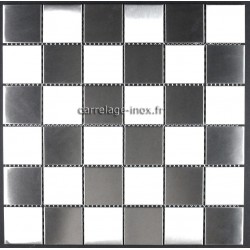malla cerámica acero inoxidable 1m2 mosaico de cocina de acero inoxidable damier-48