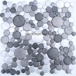 carrelage aluminium mosaique 1 plaque LOOPGRIS