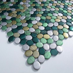 mosaico de aluminio de azulejos de la cocina oval-vert