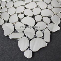Mosaico de acero inoxidable espejo de mosaico cocina modelo GALET MIROIR