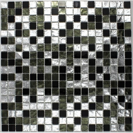 Carrelage verre mosaique sol ou mur salledebains Strass Nero