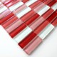 crédence verre, mosaïque verre douche rectangular-rouge