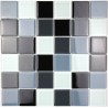 mosaïque verre douche salle de bain crédence cuisine noir 48