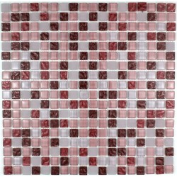 mosaic glass shower bathroom splashback kitchen opus red