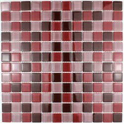 mosaic glass shower bathroom splashback kitchen garnet
