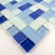 plaque mosaïque verre salle de bain douche cubic bleu