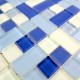 plaque mosaïque verre salle de bain douche cubic bleu