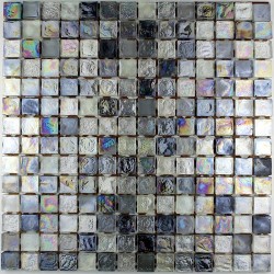 azulejo de mosaico de vidrio splashback cocina zenith-gris