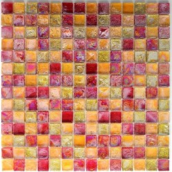 mosaic glass backsplash kitchen Arezo Orange