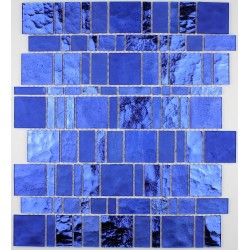 azulejo de mosaico de vidrio muro de cocina pulp-bleu