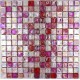 Pink Glass mosaic sheets shower and kitchen Arezo Rose