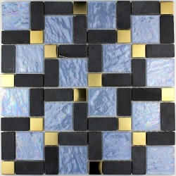 azulejo de mosaico de ducha ducha de cristal y piedra mirage