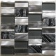 tile mosaic aluminum glass tiles kitchen backsplash Albi Gris