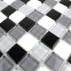mosaïque verre douche salle de bain crédence cuisine noir-mix