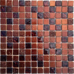 tile shower mosaic bathroom mettalic-marron