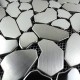 muestra mosaico acero para suelo de ducha modelo galet inox