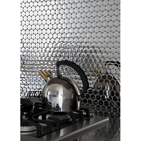 muestra mosaico de acero muro cocina metro cuivre