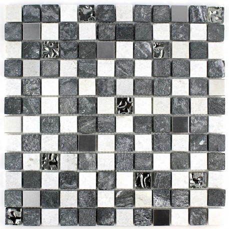 Stone mosaic quartz tile bicolor mp-ethno