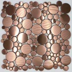 round copper floor tiles, floor or wall, shower and bathroom loop-cuivre
