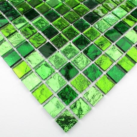 carrelage echantillon sol et mur en verre modele Strass Vert