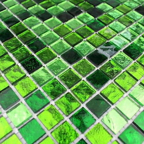 mosaico verde de vidrio suelo y muro bano 1m-glossvert