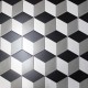 carrelage imitation ciment noir et blanc hexagonal cim-cube