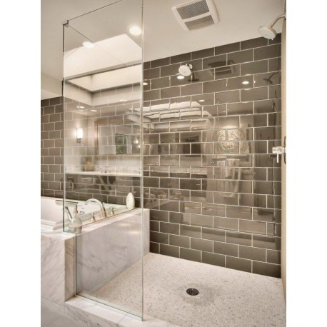 azulejo de acero inoxidable espejo pared cocina y baño 1m-brique150-miroir