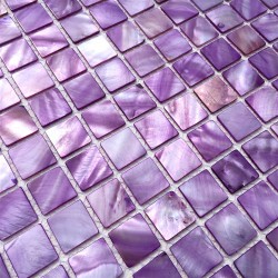 mosaique sol douche et mur salle de bain en nacre 1m nacarat violet