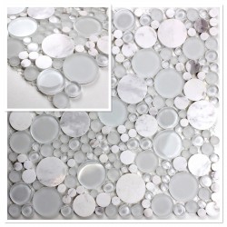 mosaic sample pebble white tile model vp-york