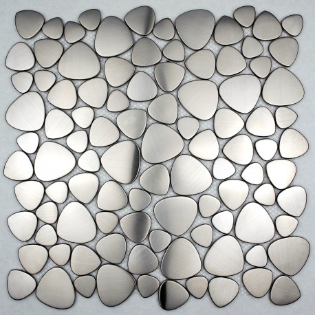 tile mosaic stainless steel floor shower bathroom pebble Atoll