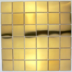carrelage inox mosaique modele REGULAR48 GOLD