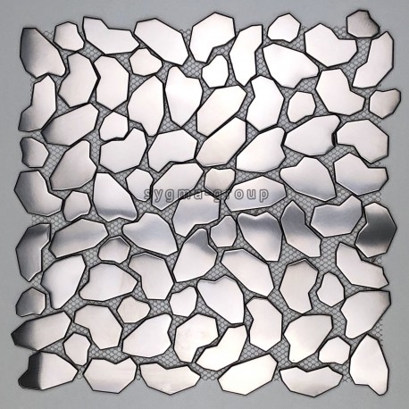 pebble tile stainless steel mosaic shower backsplash kolton