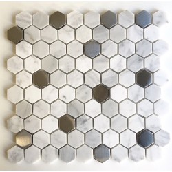 carrelage hexagonal cuisine et salle de bain en marbre mp-nuno