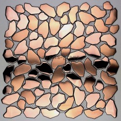 carrelage galets en acier cuivre pour sol ou mur syrus cuivre mix