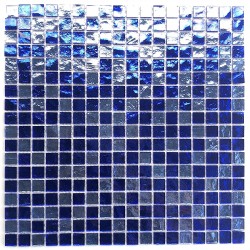 azulejo de mosaico de vidrio cocina y bano gloss bleu