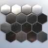 Hexagon brushed steel tile for wall kitchen Kiel