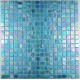 bathroom glass mosaic wall and floor 1m Rainbow azur