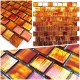 tile sample wall mosaic glass bathroom and kitchenl drio orange