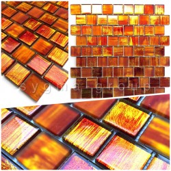 tile sample wall mosaic glass bathroom and kitchenl drio orange