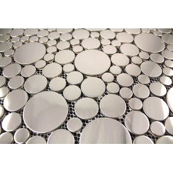 metal mosaic tiles with mirror effect for shower floor or kitchen walls 1sqm Focus Miroir