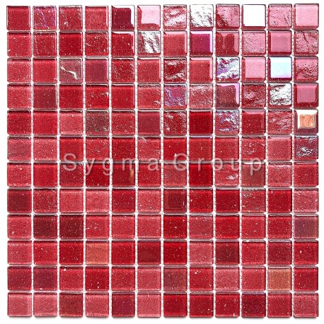 Glass tiles kitchen wall and bathroom mosaics Habay Rouge