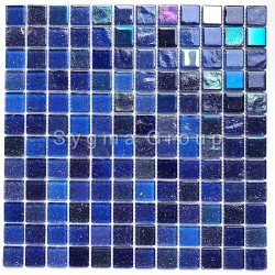 Mosaico de azulejos de vidrio de la cocina y el baño Habay Bleu