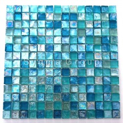 azulejo de cocina de mosaico azul del baño Arezo Turquoise