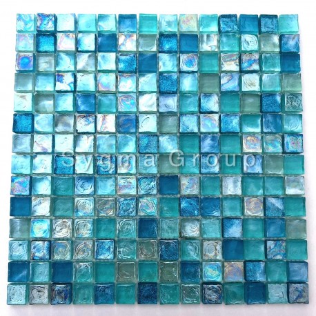 blue mosaic kitchen bathroom tile Arezo Turquoise