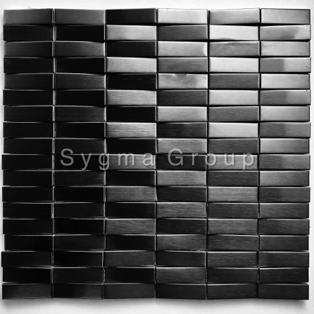 3D steel wall tiles Shelter Noir