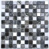 Mosaico de vidrio y piedra y acero en el suelo o la pared Willa
