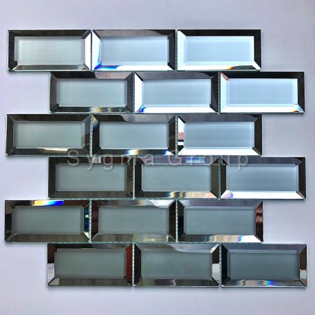 Subway tiles mirror glass and frosted glass tiles Lazarre