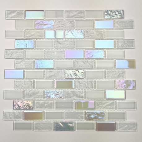 Mosaico de vidrio para las paredes de la cocina o el baño Kalindra Blanc
